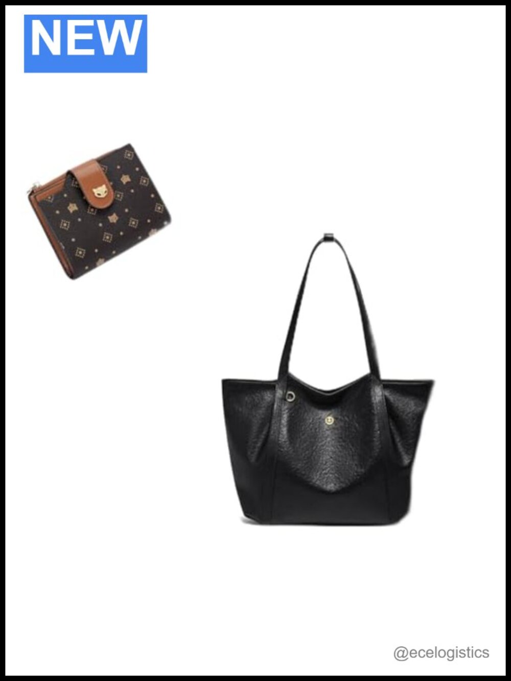 Tote Handbags & Card Holder Wallet for Women Large Shoulder Bag Set